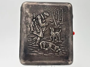 Zigarettenetui Hunter & Dogs Vintage Smoking Box Sammlerstück Tobacciana NPZ USSR - Bild 1 von 12