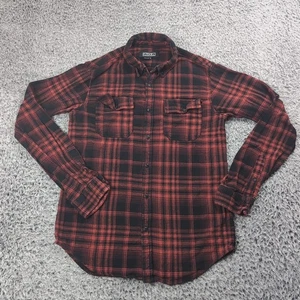 Ezekiel Shirt Men Small Red Black Flannel Button Up Long Sleeve Casual Skater - Picture 1 of 6