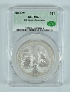 2013-W Girl Scouts Commemorative Silver Dollar MS70 CAC CACg - Picture 1 of 5