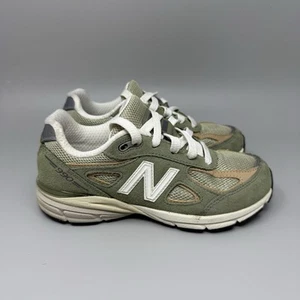 New Balance 990v4 GS Grey Green Suede Boys Kids Size 1.5 - Picture 1 of 9