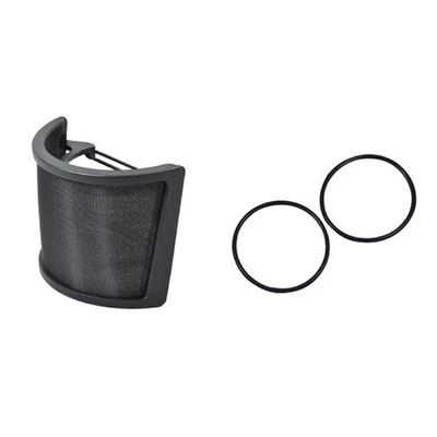 Black Microphone Filter Condenser Microphone Recording Metal Windscreen - Image 1 of 4