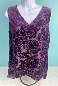 Camiseta sin mangas floral Burn-out de terciopelo púrpura mercado negro de la Casa Blanca Whimsigoth 6 nueva con etiquetas - Imagen 1 de 9