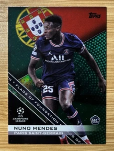 Nuno Mendes Rookie RC 🔥1/1 🔥ONE OF ONE🔥 2021-22 Topps UCL Flags of Foundation - Picture 1 of 9
