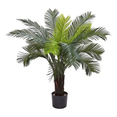 Árbol Cycas casi natural para interiores/exteriores 36" resistente a los rayos UV en verde/negro Foto 1 de 4