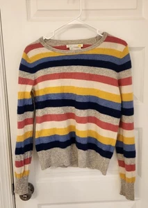 C & C California Cashmere Sweater Multicolor Stripes Rainbow Size M READ #P325 - Picture 1 of 7