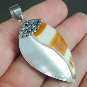 925 Sterling Silver Natural Nautilus Shell Hand Made Pendant Jewellery, NSP-603 - Picture 1 of 6