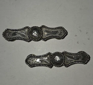 VOGT Sterling Conchos 2" Pair Screwback Horse Halter Tack Belt Mexico Vtg - C - Picture 1 of 12