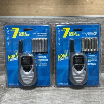 Audiovox GMRS7001CH GMRS 双向无线电 NOAA 22x38Ch 7 英里带电池充电器 — 第 1/4 张图片