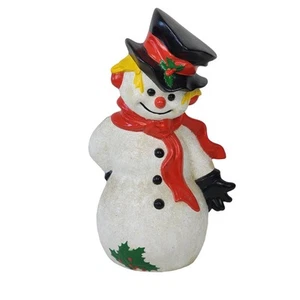 Vintage 1978 Christmas Snowman Mold Ceramic Hand Painted Glittered 11 in - Picture 1 of 9