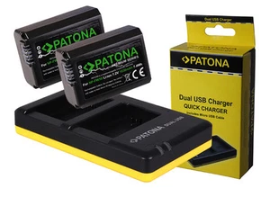 2x Batteria Premium + Doppio, Doppio Caricabatterie Sony ILCE-6300, Alpha 6300 - NP-FW50 - Foto 1 di 1