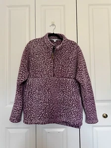 Time And Tru Purple Faux Sherpa Quarter Zip Pullover Fleece Women Size XL(16-18) - Picture 1 of 14