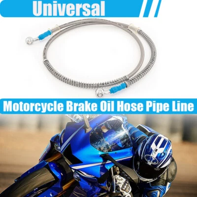 Tubo de manguera de aceite de freno de motocicleta 130 cm 51" acero inoxidable trenzado universal Foto 1 de 4