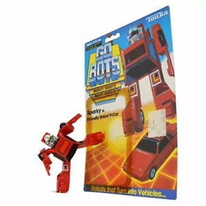 Vintage TONKA GOBOTS "SPARKY" #50 Friendly ROBOT P-CAR Red w/ ORIGINAL CARD-BACK - Picture 1 of 8