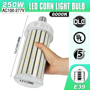 250W LED Corn Light Bulb Equivalent 1500W MH/HPS Warehouse Parking Lot Lights 6k - Picture 1 of 12