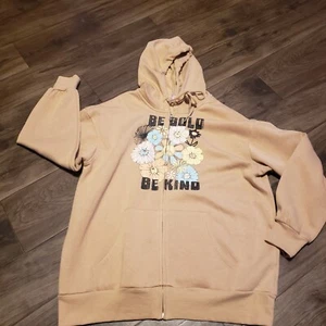Chaqueta Mujer Marrón Sudadera con Capucha (Be Bold Be Kind) Talla L 11-13 - Imagen 1 de 4