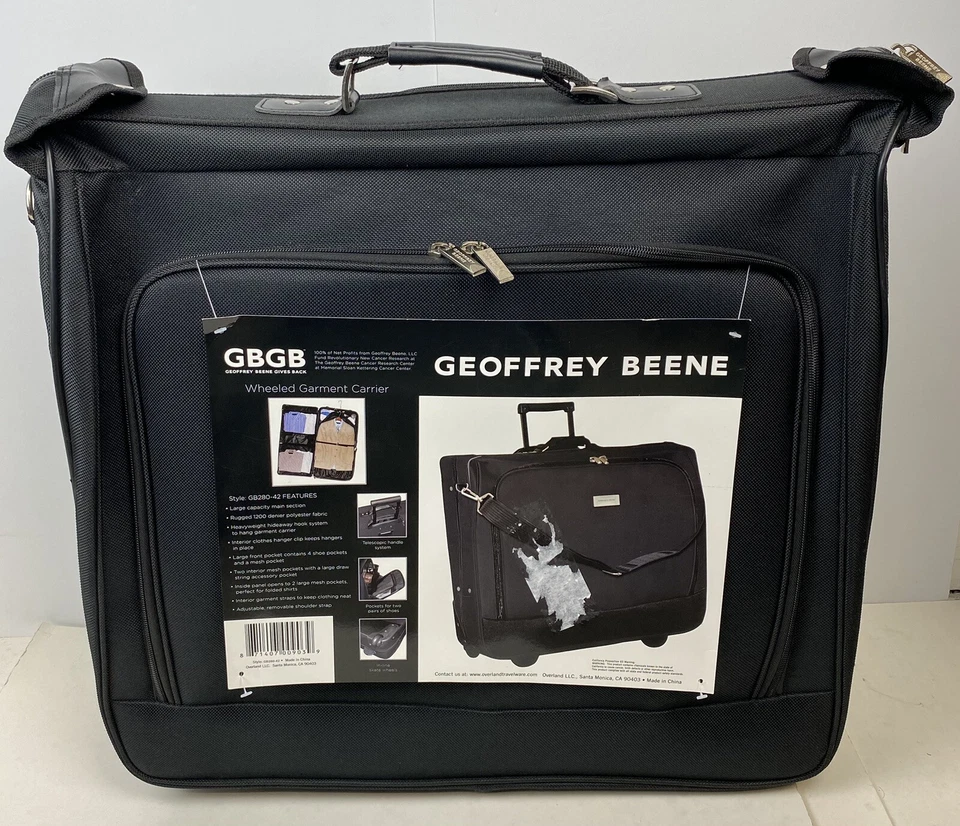 Maleta equipaje portaequipajes Geoffrey Beene Rolling Garment, negra Foto 1 de 4
