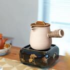 Ceramic Teapot with Lid Tea Maker Kettle Durable Teakettles Rope Wrapped Handle,