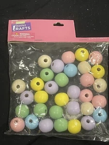 Easter Crafts Pastel 31 Beads Multicolor 0.787" Decoration Crafting Kids NEW - Picture 1 of 2