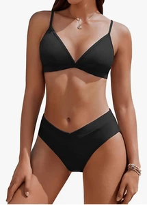 AI'MAGE Womens XL Sexy Triangle Bikini Set High Cut Bathing Two Piece Swimsuit - Picture 1 of 12