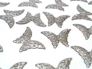 CraftbuddyUS BF5-15 piezas (42 mm x 30 mm) adorno de mariposa de metal filigrana plateada - Imagen 1 de 2
