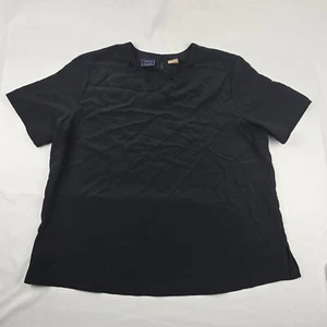 Vintage Laura Scott schwarze Kurzarm Bluse Größe L - Bild 1 von 4