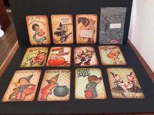 Vintage Stil Halloween Karton Banner Kit elf 7 1/2" x 5 1/2" Karten - Bild 1 von 5