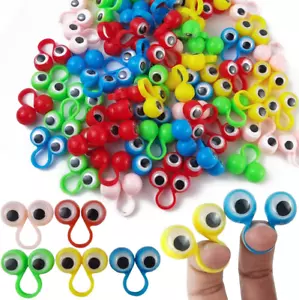 100PCS Eye Finger Puppets Eye on Rings Googly Eyeball Ring Party Favor Toys for - Picture 1 of 12