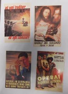 4 Cartoline manifesto RSI NATALE DEL SOLDATO 1944 Propaganda fascista #365 - Imagen 1 de 1