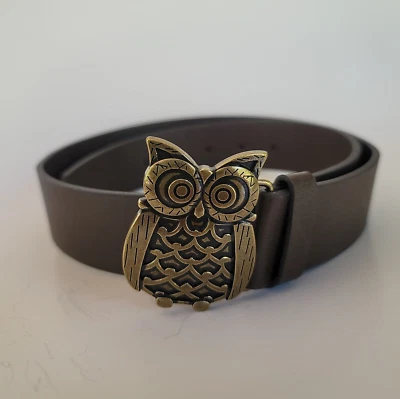Cinturón Aeropostale para mujer con hebilla de búho marrón imitación cuero talla S 6414 Foto 1 de 4