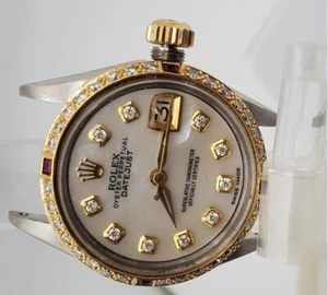 Lady Rolex Diamond Bezel MOP Dial SS Wrist Watch 6519 Cal 1130 Runs #042625-1 - Picture 1 of 9