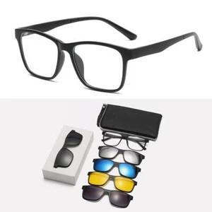 Sunglasses Magnet Clip Optical Myopia glasses Frame with 5 sunglasses lens GX - Picture 1 of 19