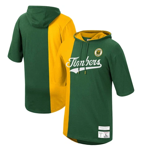 Men's Mitchell & Ness Green Portland Timbers Since '96 Split Color Short Sleeve Cover