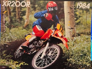 Folleto de ventas de concesionario Honda XR200R 1984 de colección motocicleta moto de cross - Imagen 1 de 4