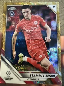 2021-22 Topps Chrome UEFA Gold Mini Diamonds Benjamin Sesko /50 - Picture 1 of 4