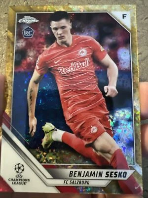 2021-22 Topps Chrome UEFA Gold Mini Diamonds Benjamin Sesko /50 - Image 1 of 4