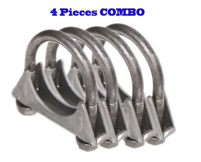 SET OF 4 PCs 1 3/4" ID 1.75" Exhaust Tail Pipe Metal Steel U Bolt Muffler Clamp - Image 1 of 4