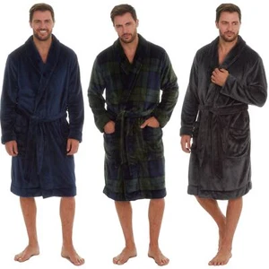 Vestido de lana de lujo para hombre súper suave manga larga cálido abrigo para casa - Imagen 1 de 22