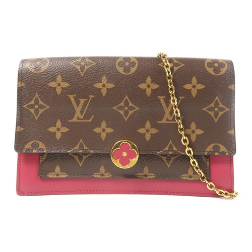 LOUIS VUITTON（LV） Borsa a tracolla Louis Vuitton LV GHW Flore catena M69578 monogramma marrone rosso
