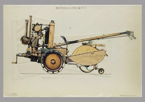 1924 MOTOCULTEUR - Original POP-UP CROMOLITHOGRAPHIC - (02005) - Picture 1 of 1