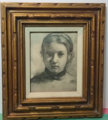 Impresión vintage de Edgar Degas Giovanna Bellelli en excelente marco de madera vintage Foto 1 de 4