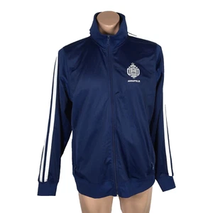 VTG Y2K Annapolis US Naval Academy Navy Track Jacket Embroidered L Full Zip - Imagen 1 de 9
