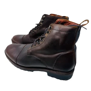 Patina Brown Leather Lace Up Boots | Made in Mexico Men’s Size 11/44.5 NWOB - Picture 1 of 6