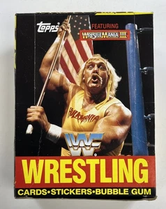 1987 Topps WWF Wrestling Wrestlemania III Box Featuring Hulk Hogan LB25 - Picture 1 of 10