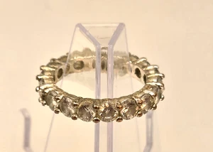 Silver Eternity Band Ring Size 8.5 Round Cut CZ Stones 0.25oz Sparkle Jewelry - Picture 1 of 4