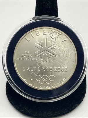 2002-P Unc Salt Lake Olympic  Commemorative Silver Dollar $1 - Image 1 of 2