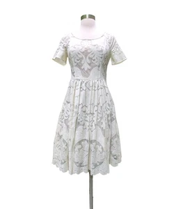 PLENTY By TRACY REESE Dress Ivory Fit & Flare Lace Lined Sz 2 - Picture 1 of 12