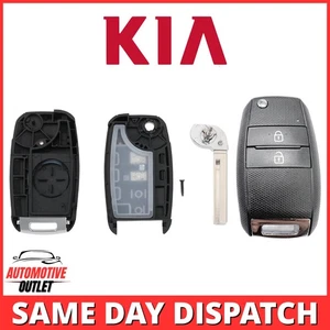 2 BUTTON FLIP KEY CASE FOR KIA PICANTO 2013-2016 HYN17 BLADE FOB SHELL KEY COVER - Picture 1 of 12
