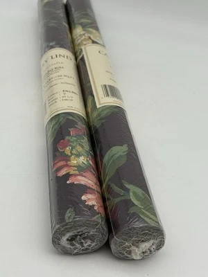 2 rollos dobles de papel tapiz prepasado YORK Carey Lind EN1480 marrón rojo floral Foto 1 de 4