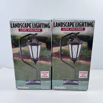 Malibu 11W 100410 CM401HL (2) Hanging Lantern Light Black Metal New Open Box - Image 1 of 4