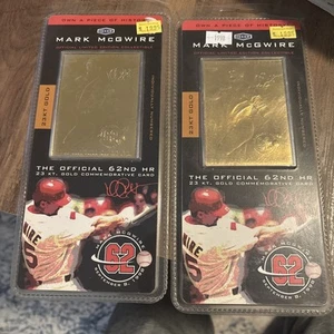 Mark McGwire "23KT GOLD" Sealed "62ND HOMERUN" Commemorative Card - NEW - Picture 1 of 6